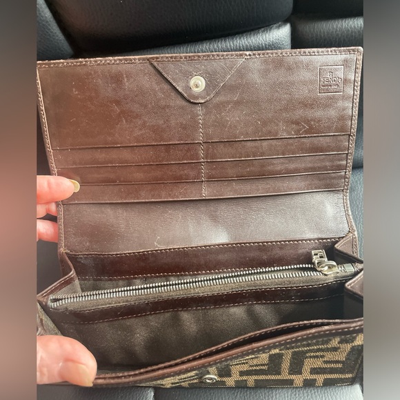 Authentic Fendi Zucca Canvas and Leather bifold 
Long Wallet - Picture 3 of 10